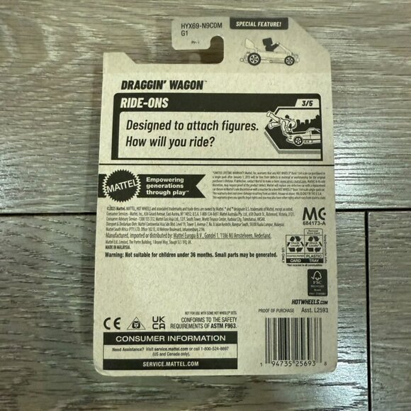 Hot Wheels Draggin' Wagon Green HW Ride Ons 68/250 - Picture 3 of 3